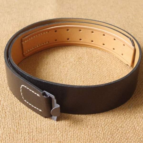German Army Black Leather Belt